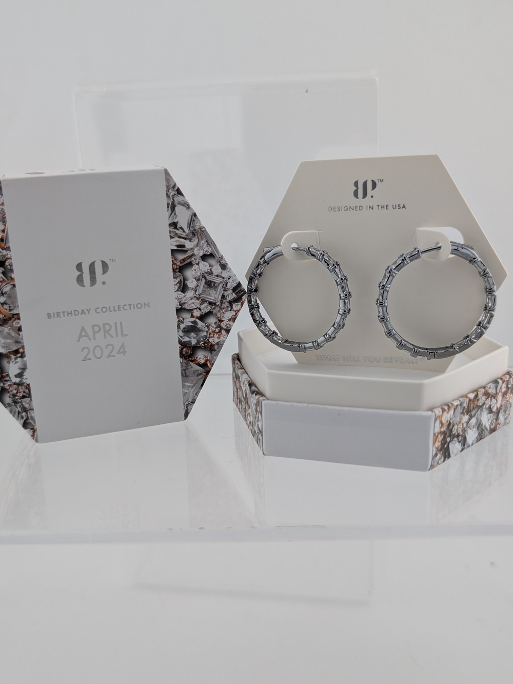 April 2024 Birthday Collection Silver Hoop Earrings
